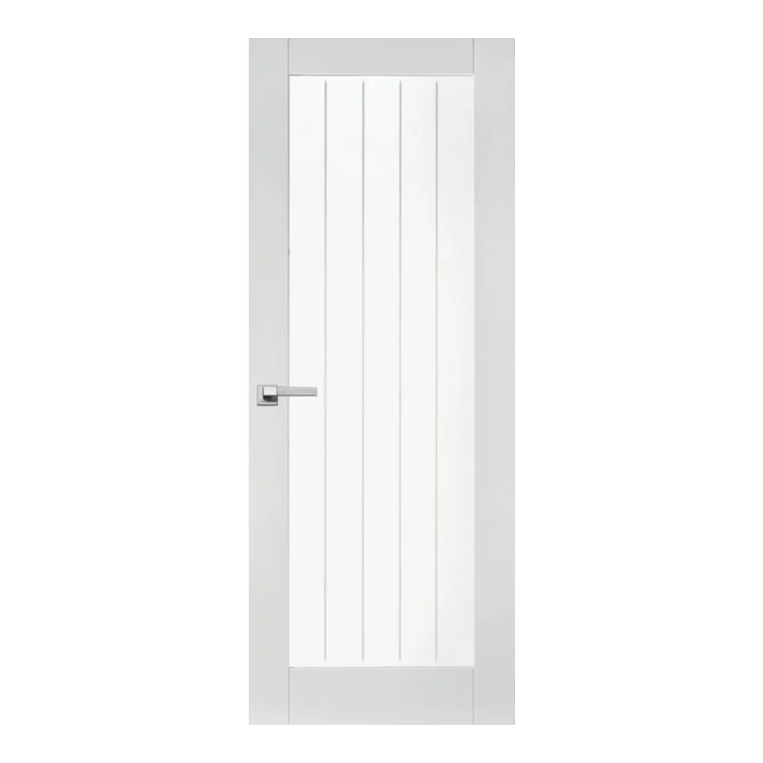 Dordogne White Satin Smooth Pre-Finished Moulded Clear Glazed Door