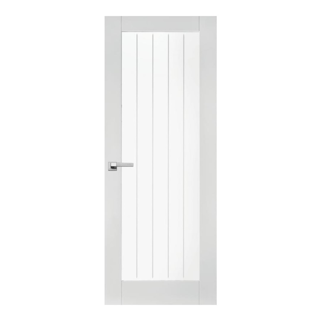Dordogne White Satin Smooth Pre-Finished Moulded Clear Glazed Door