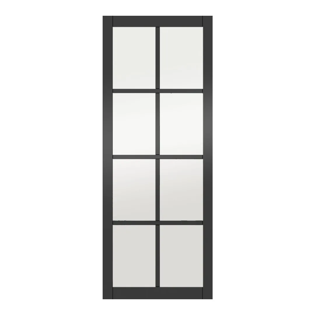 Mayfair Black 8 Panel Glazed Doors