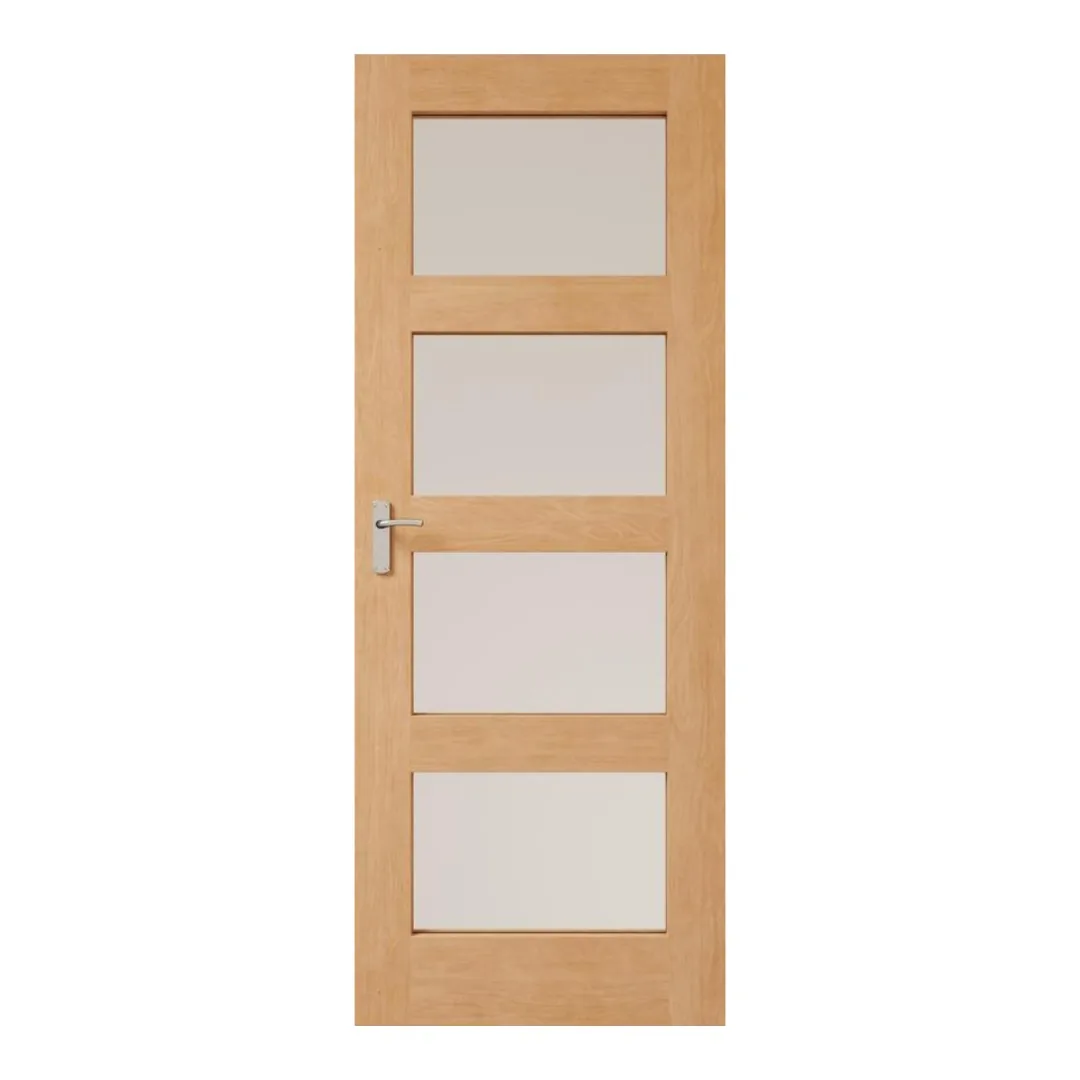 Shaker Oak 4 Panel Clear Glazed Door